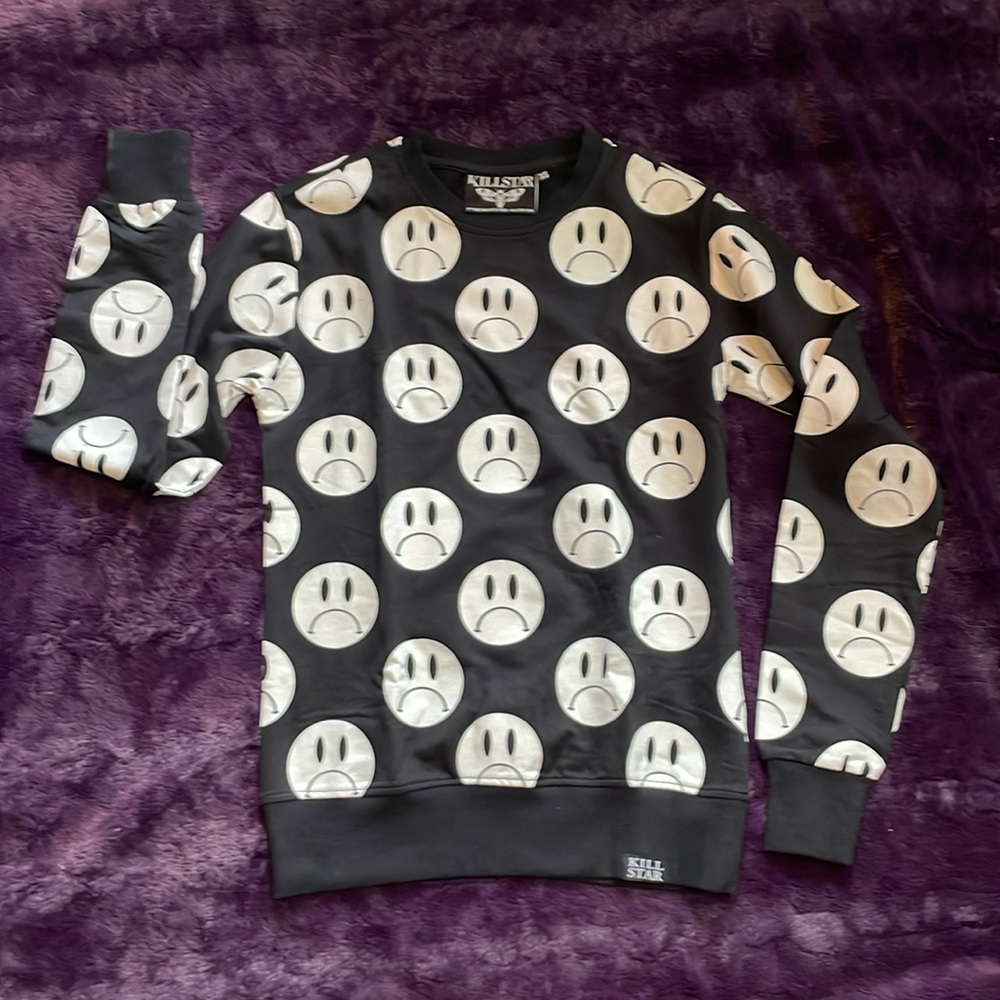 Killstar Sad Smiley Frowny Face Sweatshirt